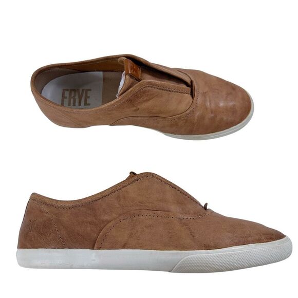 Frye Maya CVO Slip-on Distressed Tan Leather Sneakers Women’s Size 7 - Picture 8 of 9